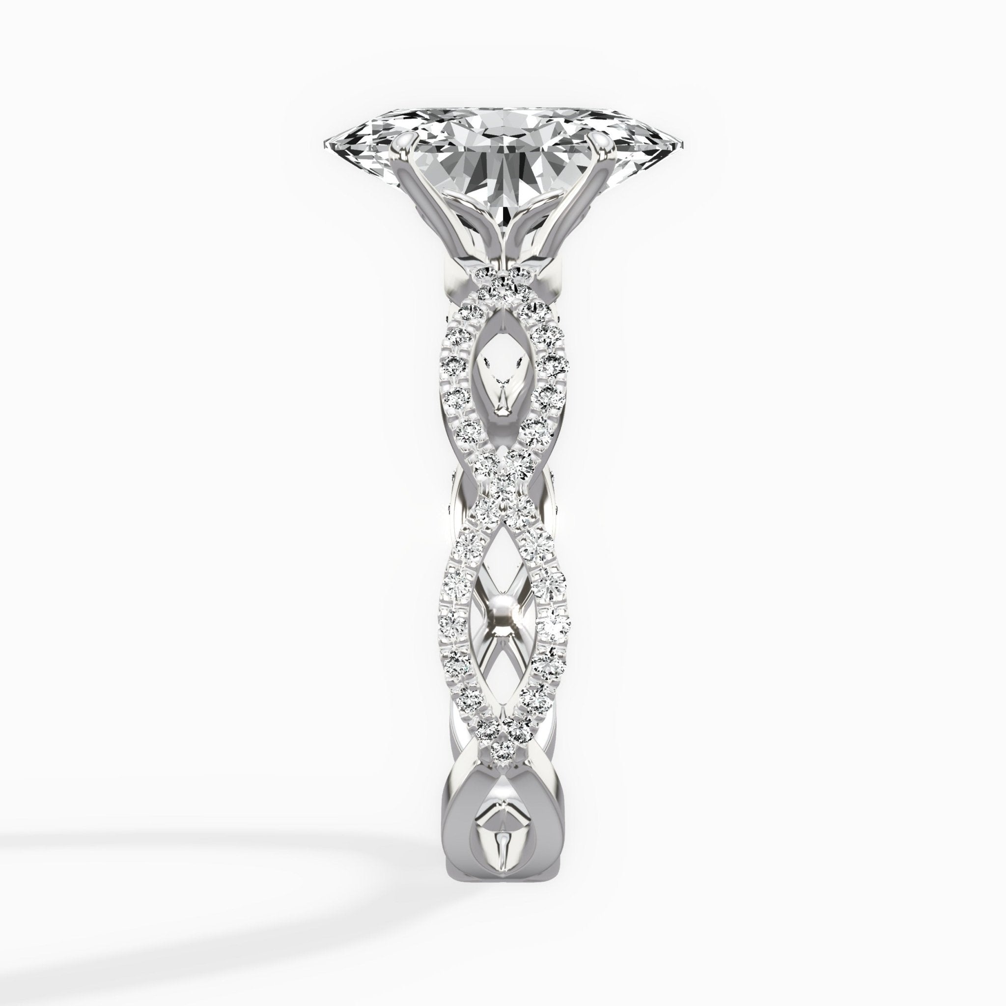 Infinity Band Vintage Style Engagement Ring - The Better Diamonds