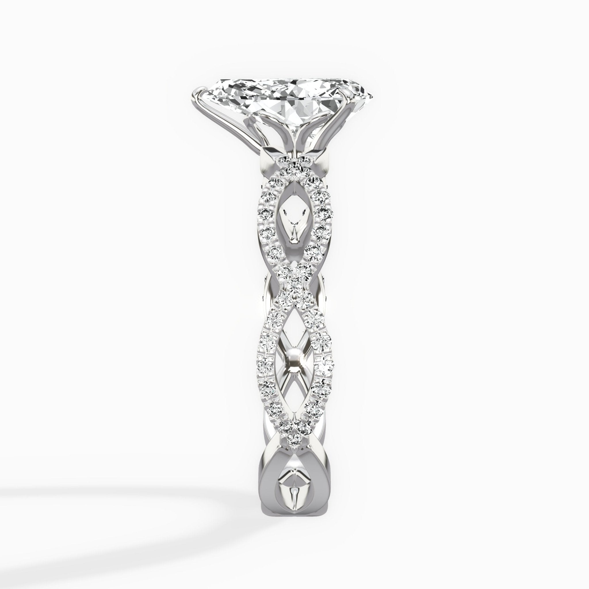 Infinity Band Vintage Style Engagement Ring - The Better Diamonds
