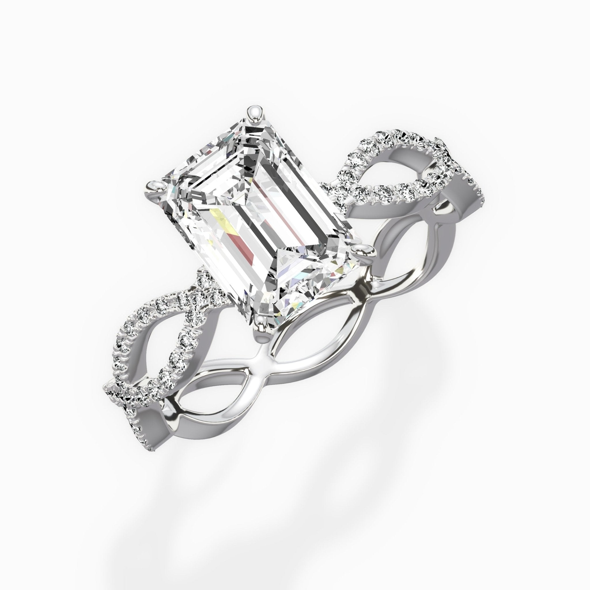 Infinity Band Vintage Style Engagement Ring - The Better Diamonds