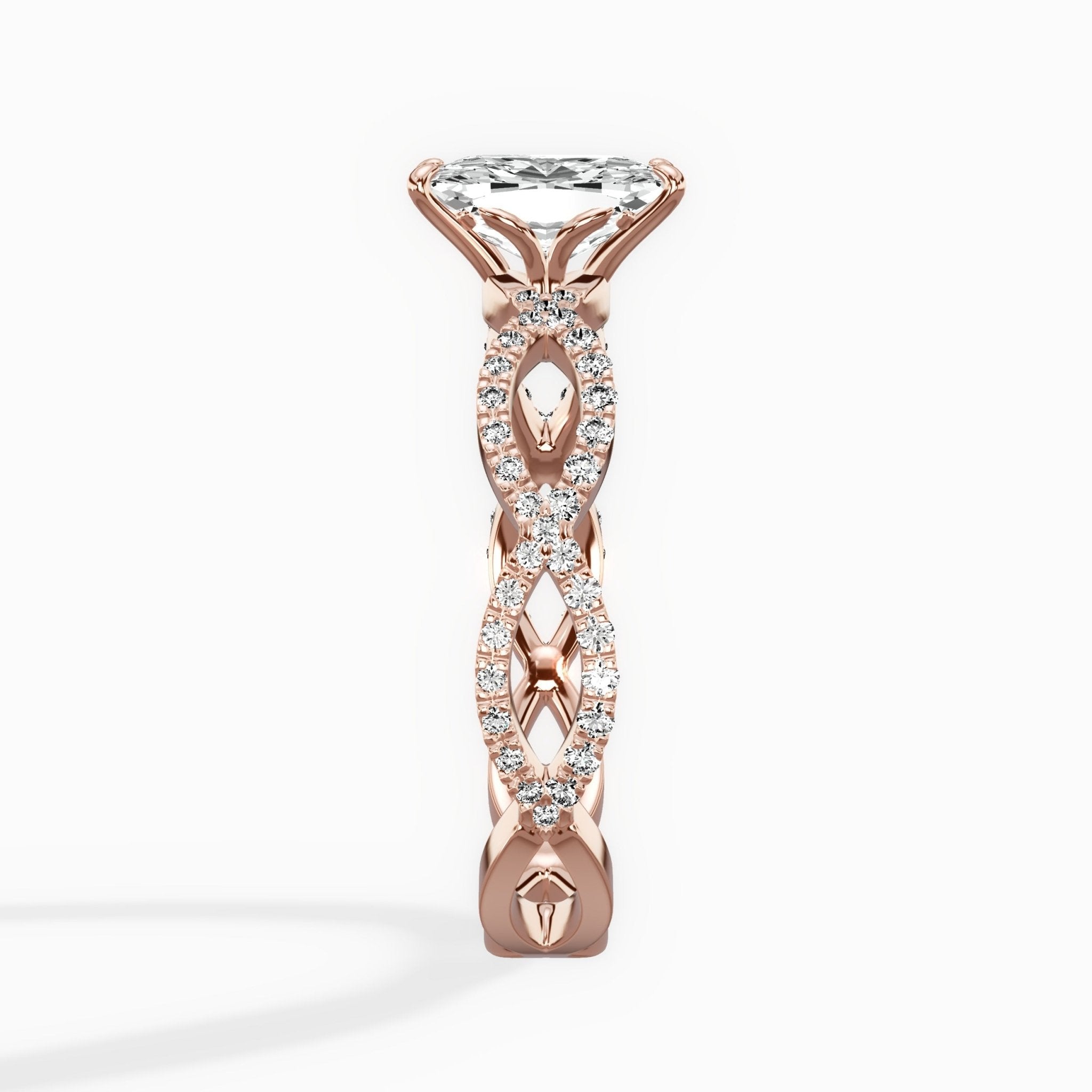 Infinity Band Vintage Style Engagement Ring - The Better Diamonds