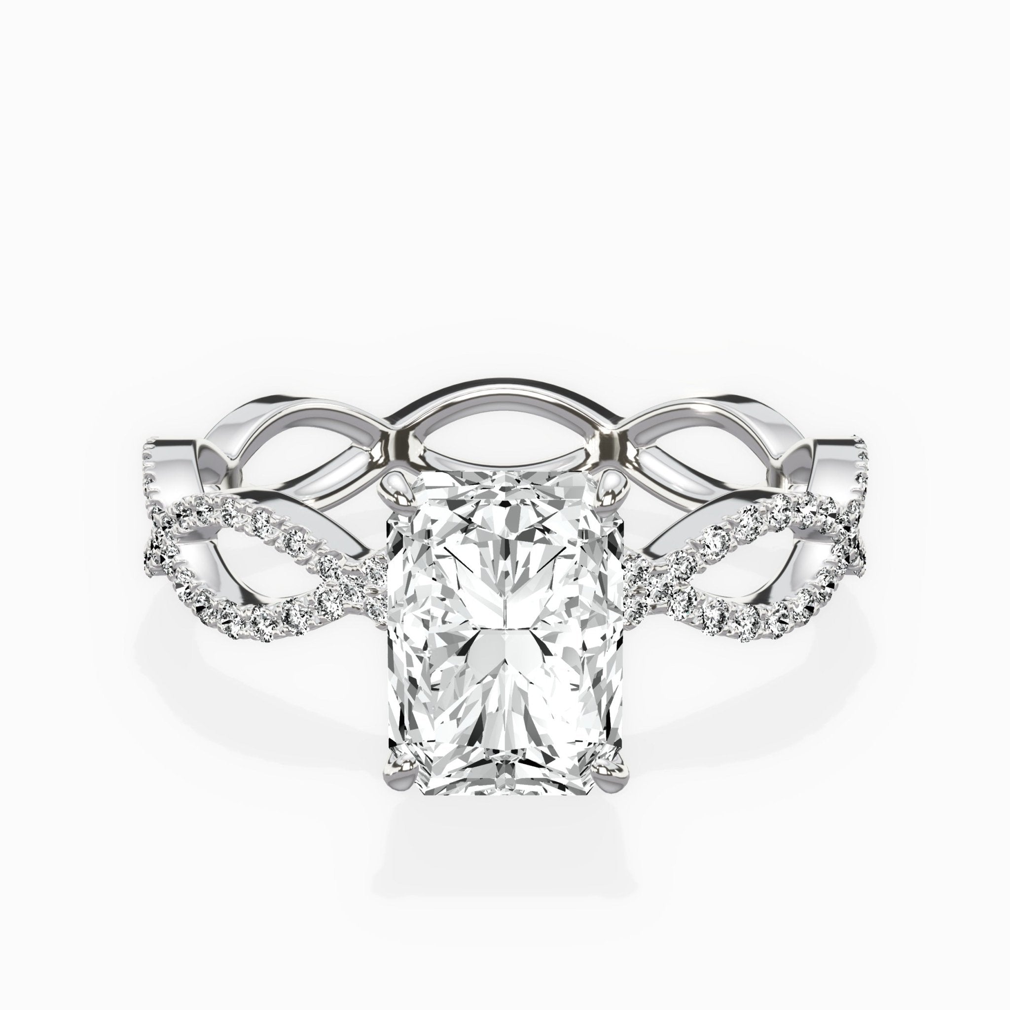 Infinity Band Vintage Style Engagement Ring - The Better Diamonds