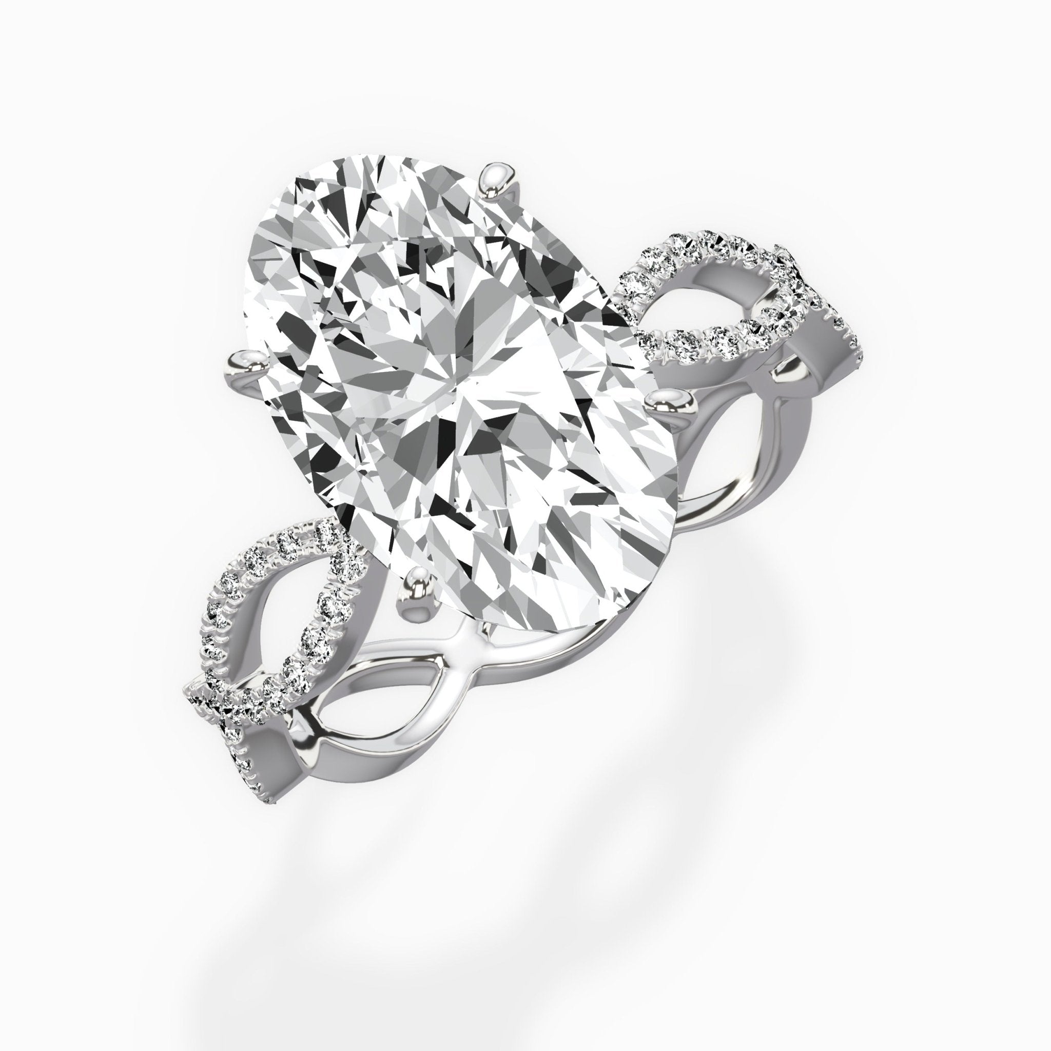 Infinity Band Vintage Style Engagement Ring - The Better Diamonds