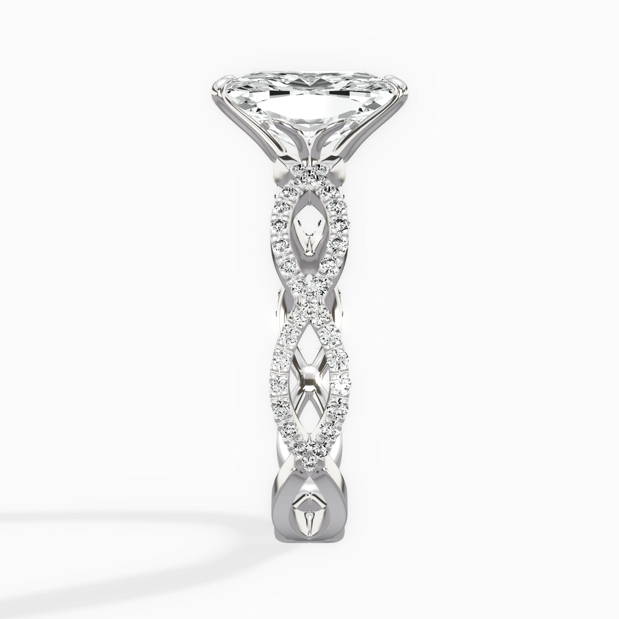 Infinity Band Vintage Style Engagement Ring - The Better Diamonds