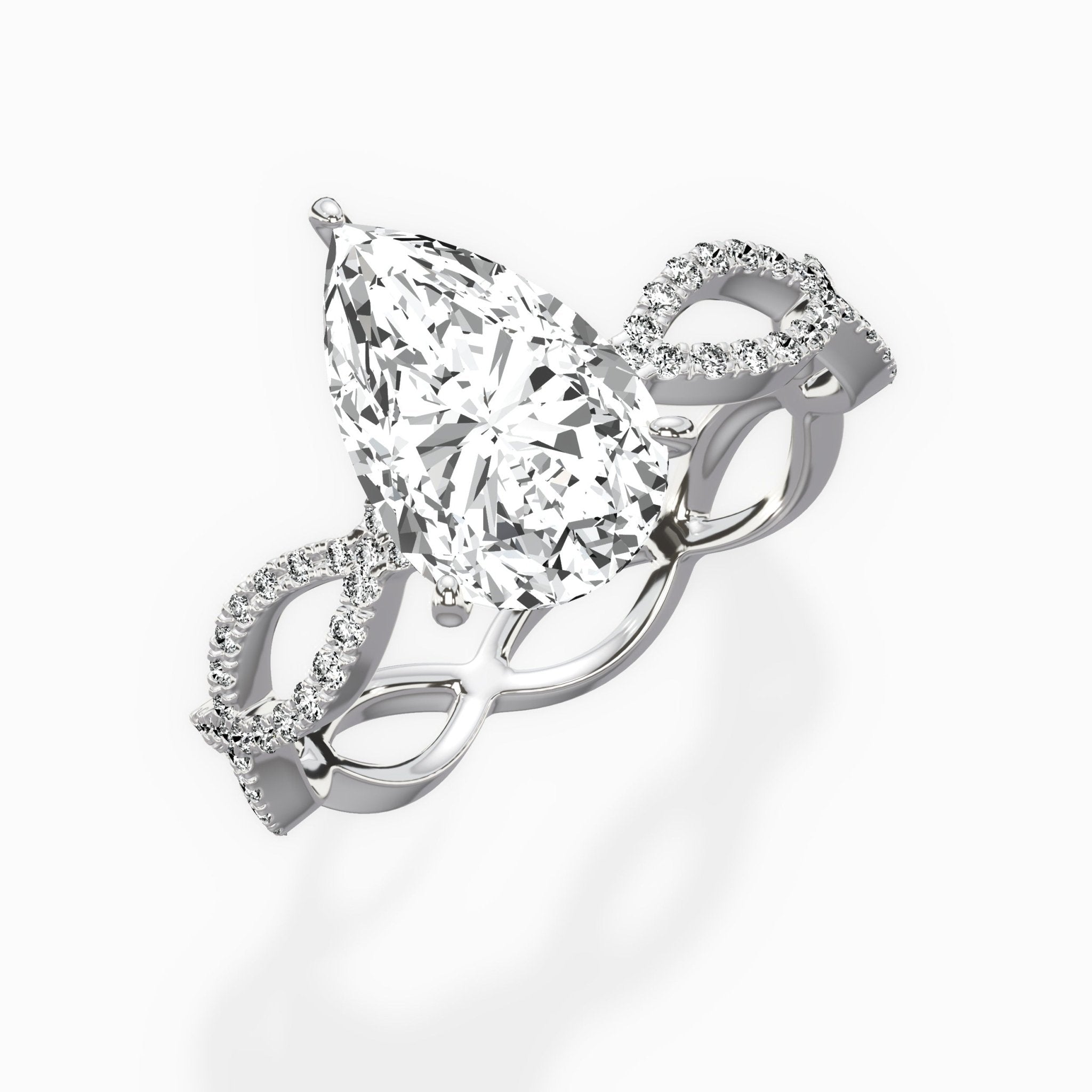 Infinity Band Vintage Style Engagement Ring - The Better Diamonds