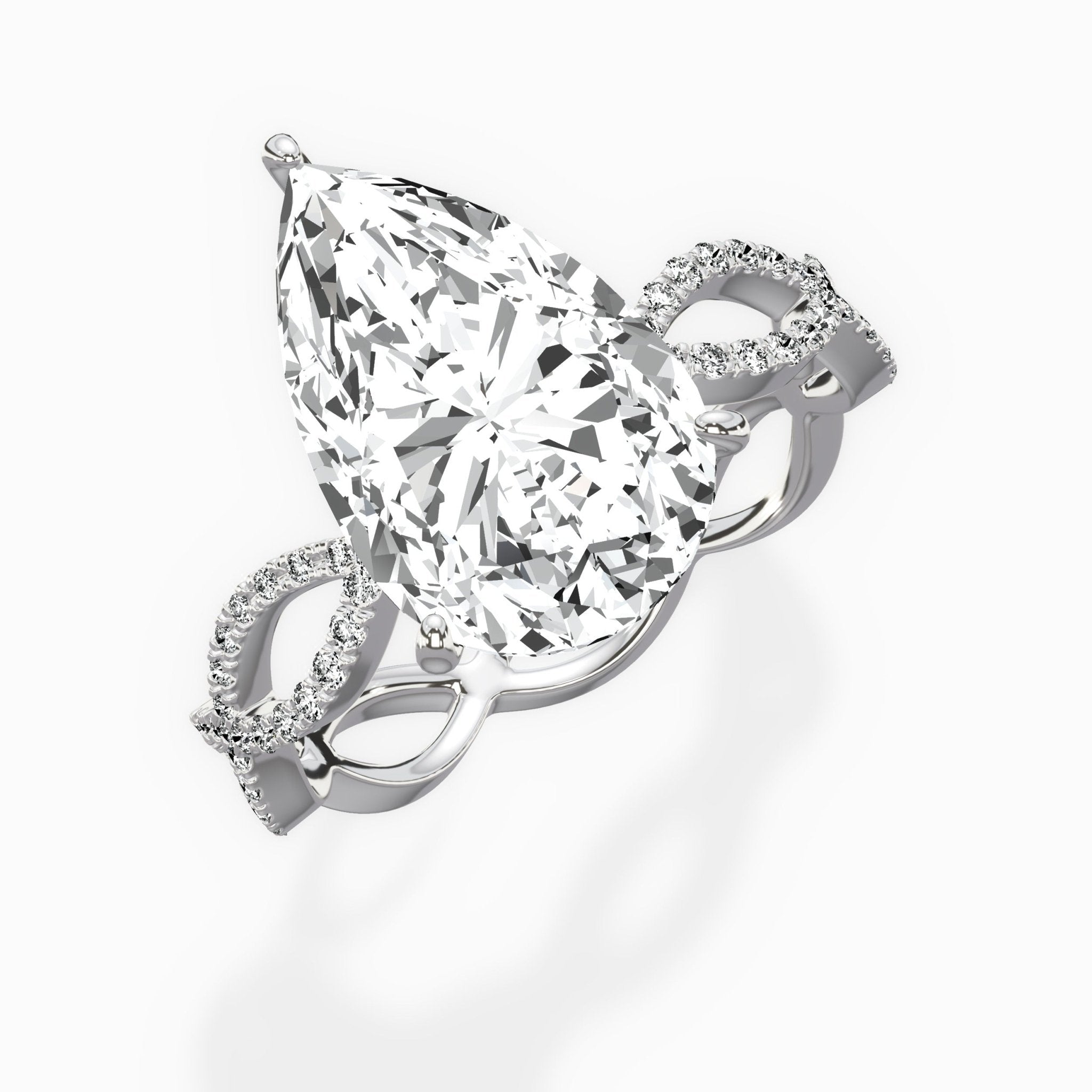 Infinity Band Vintage Style Engagement Ring - The Better Diamonds