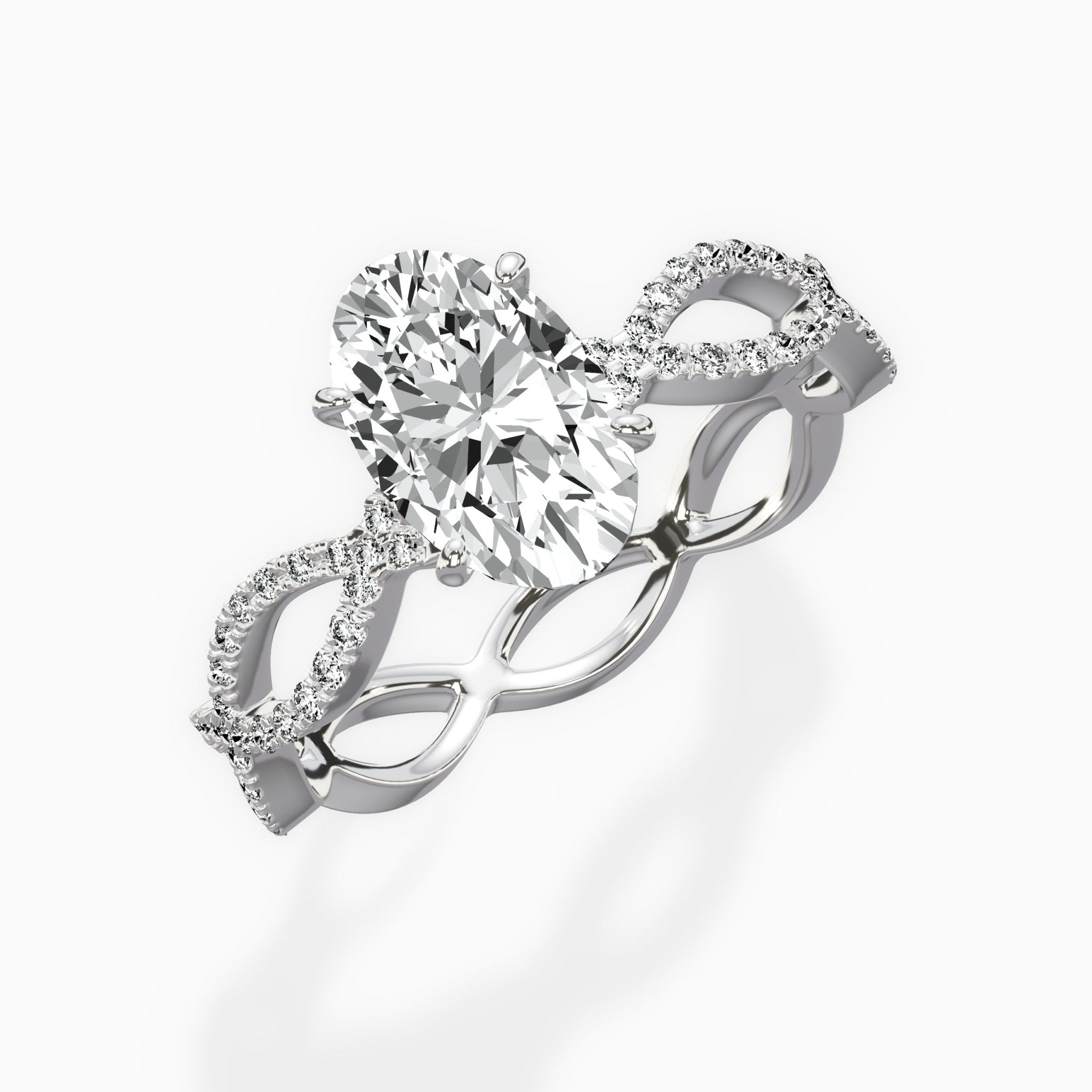 Infinity Band Vintage Style Engagement Ring - The Better Diamonds