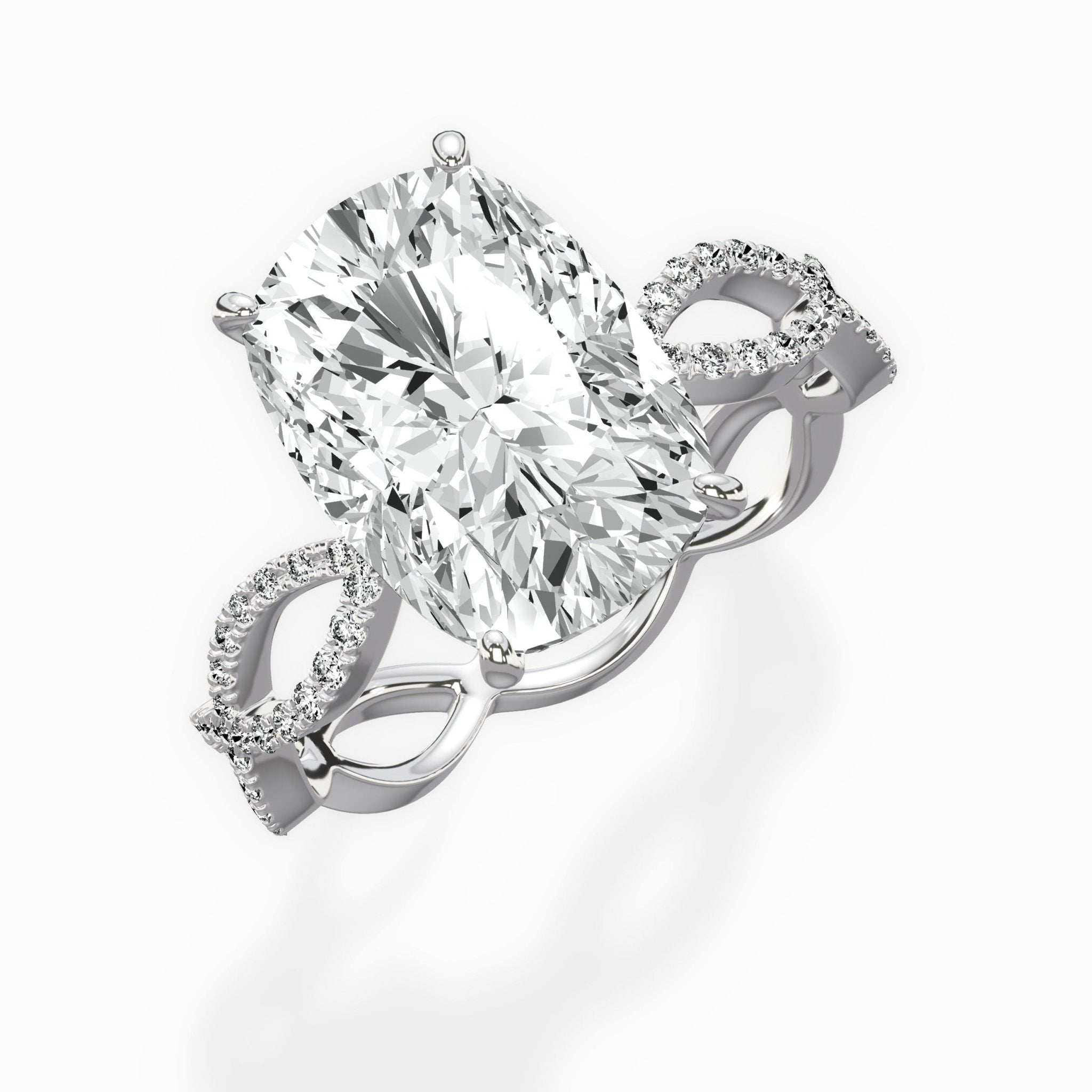 Infinity Band Vintage Style Engagement Ring - The Better Diamonds