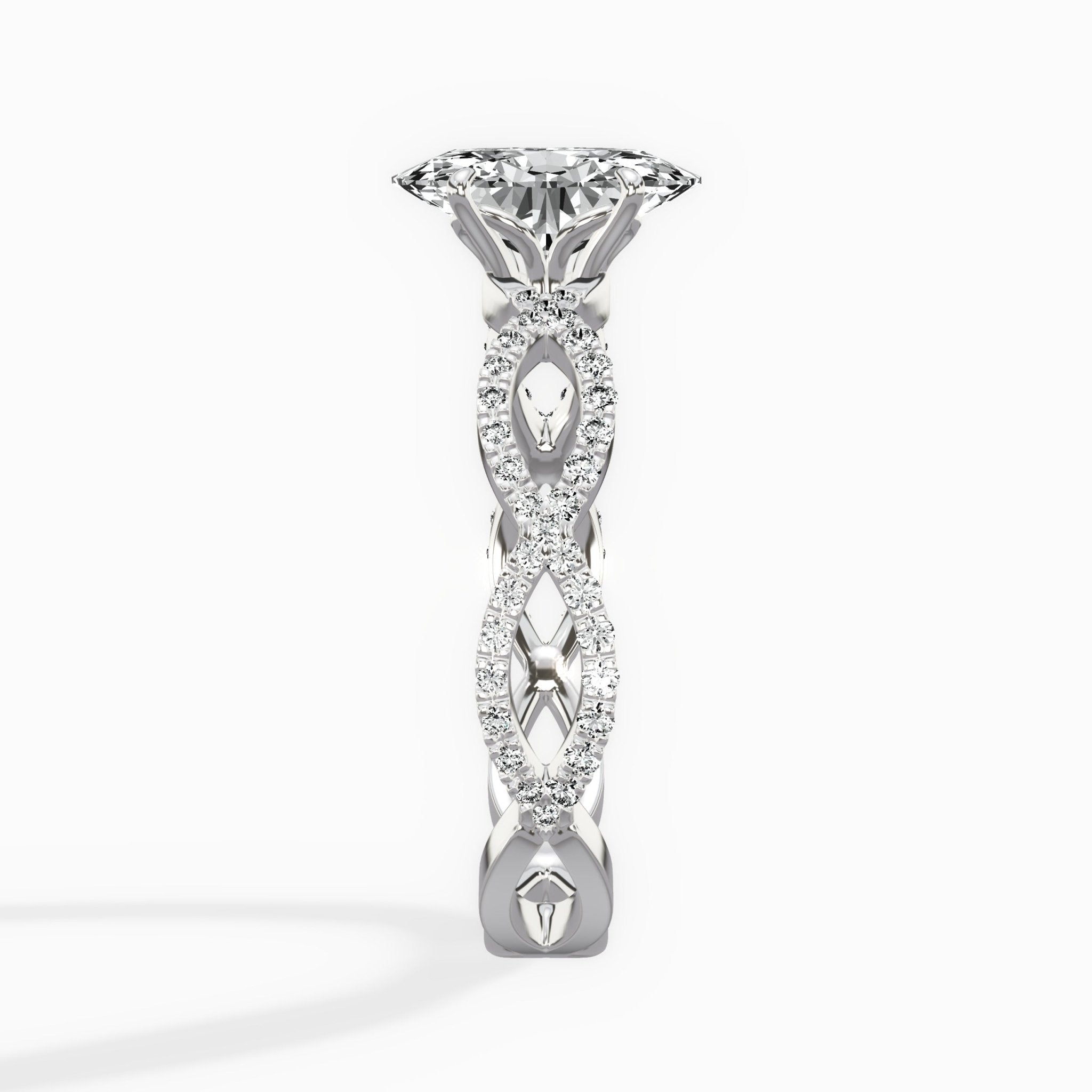 Infinity Band Vintage Style Engagement Ring - The Better Diamonds