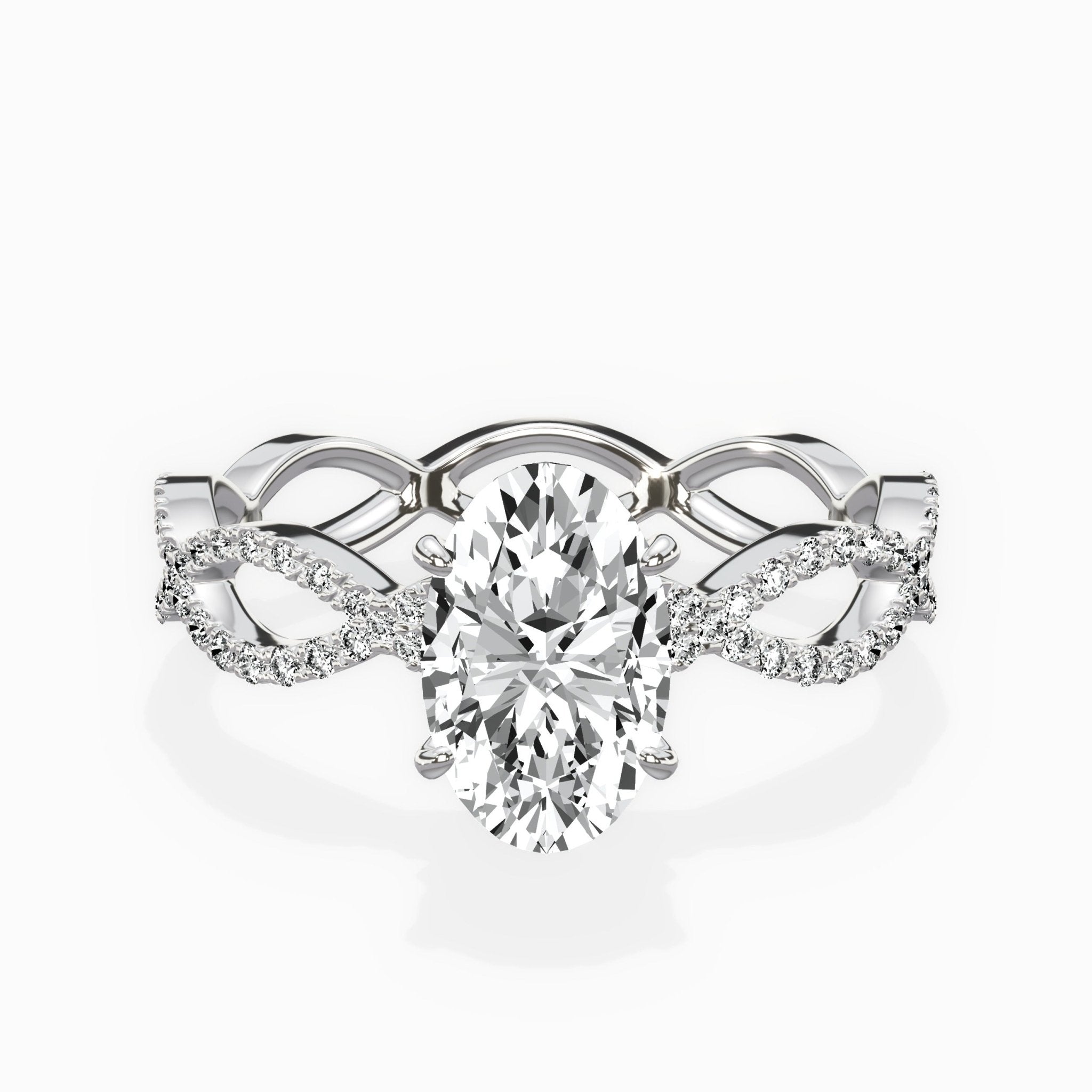 Infinity Band Vintage Style Engagement Ring - The Better Diamonds