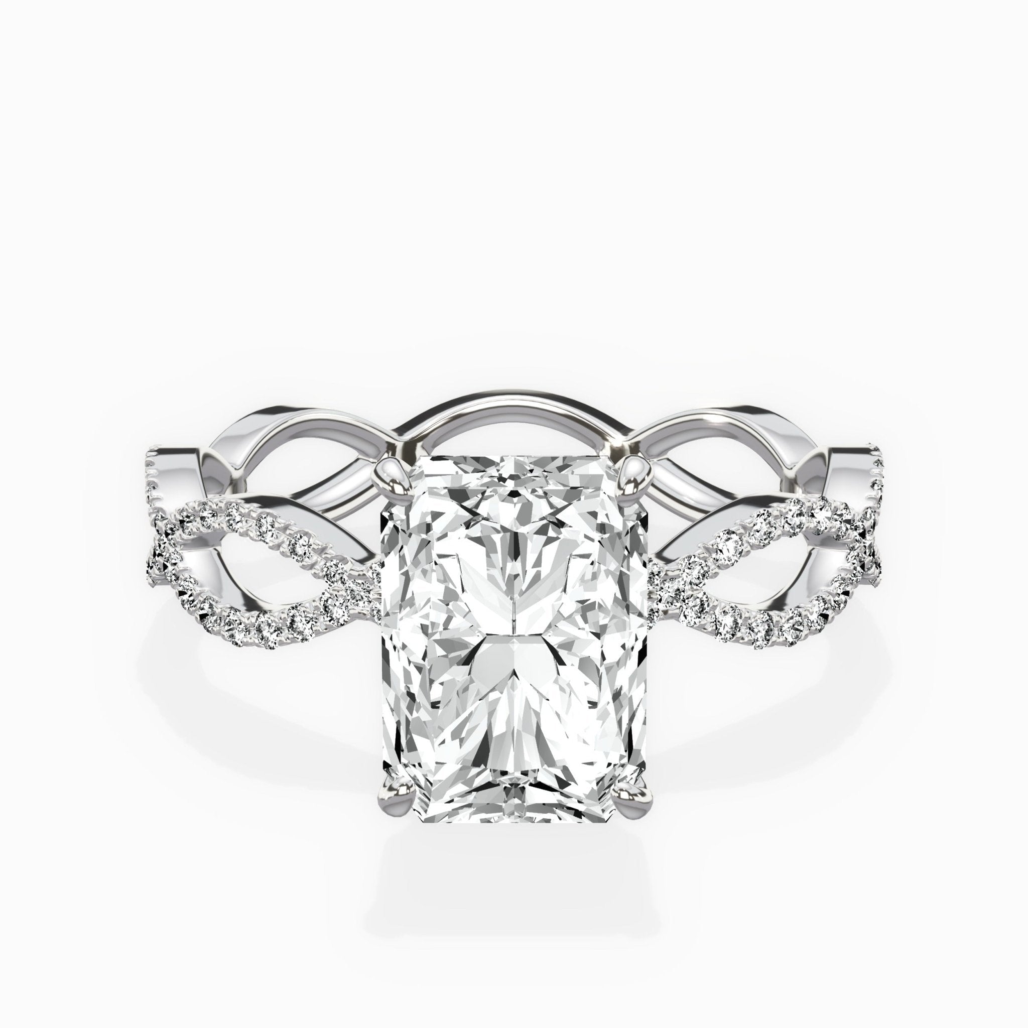 Infinity Band Vintage Style Engagement Ring - The Better Diamonds