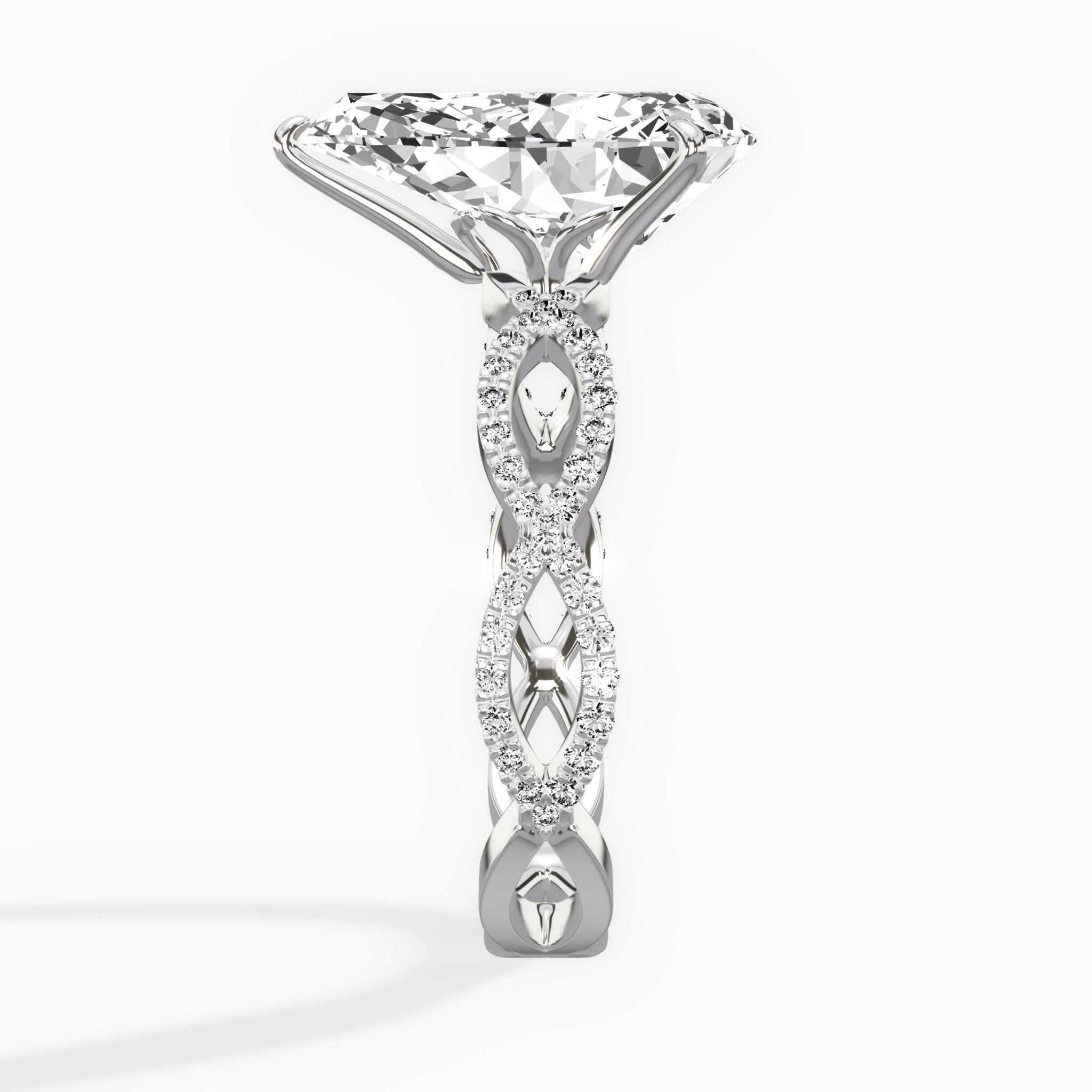 Infinity Band Vintage Style Engagement Ring - The Better Diamonds