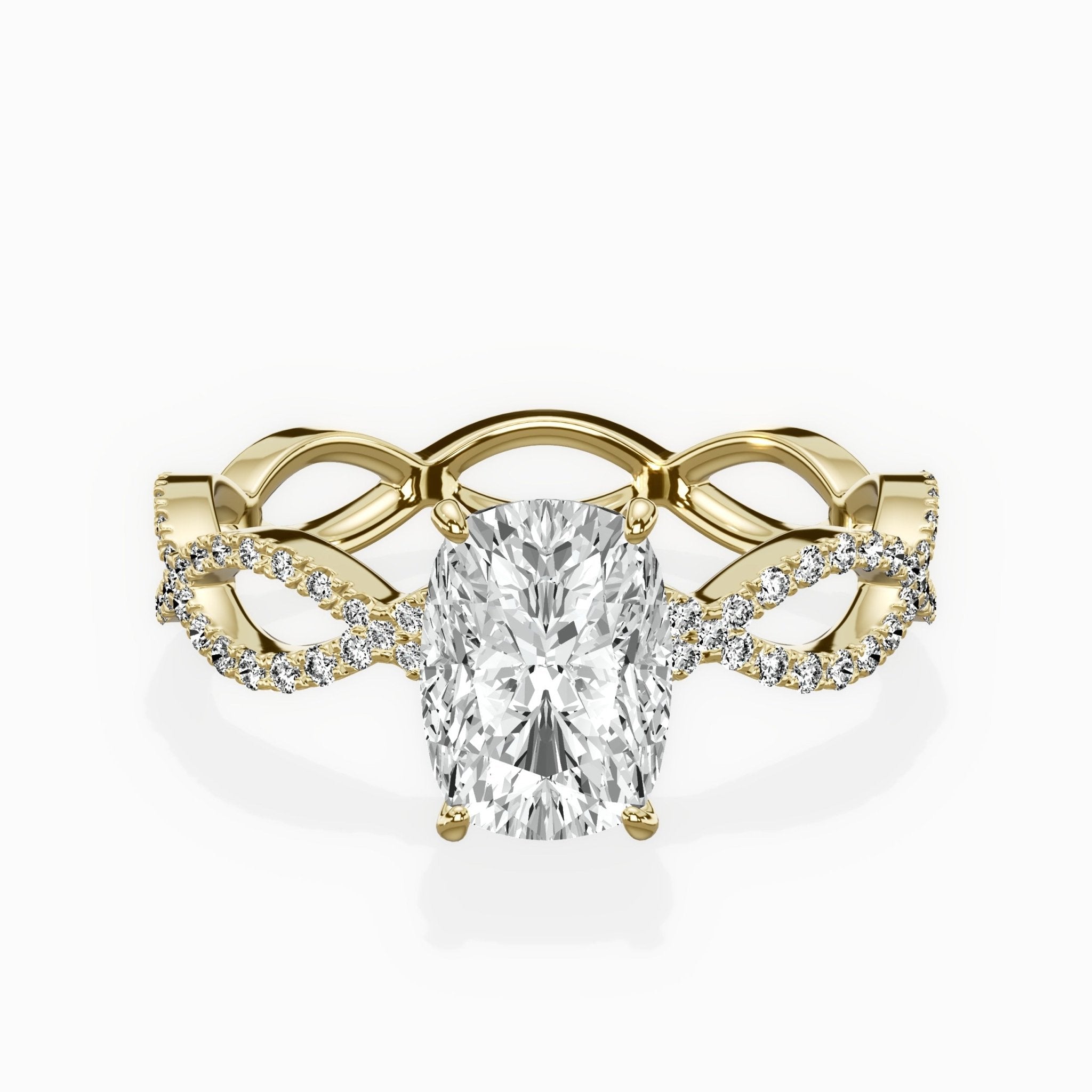 Infinity Band Vintage Style Engagement Ring - The Better Diamonds