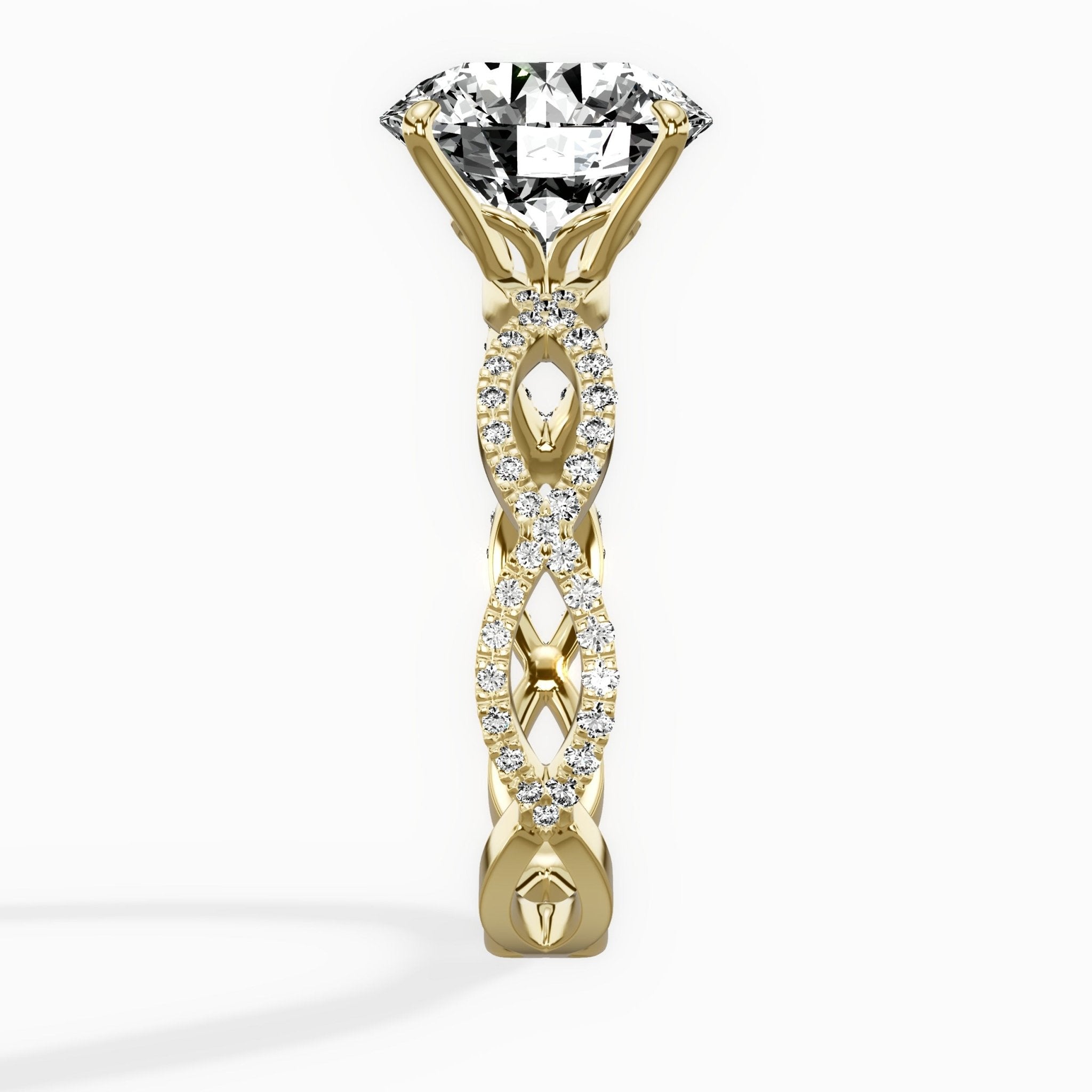 Infinity Band Vintage Style Engagement Ring - The Better Diamonds