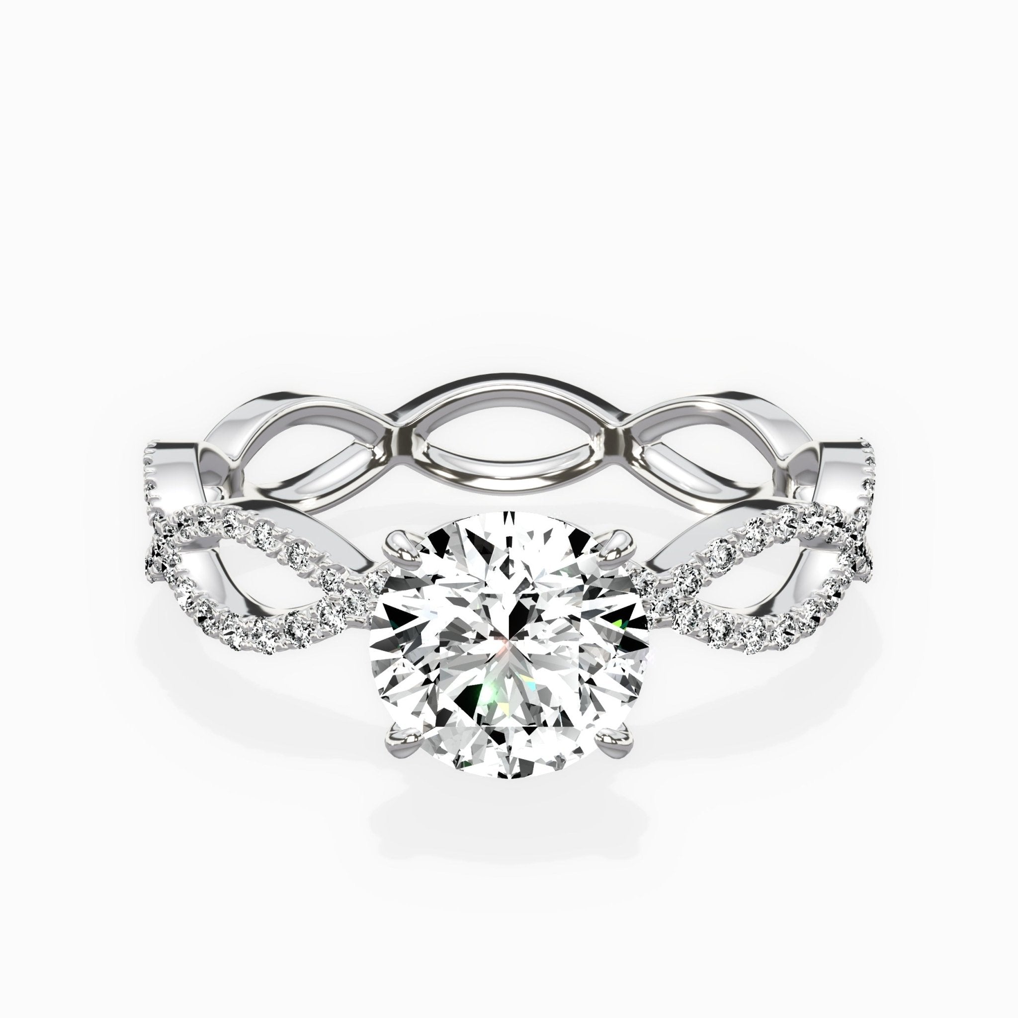 Infinity Band Vintage Style Engagement Ring - The Better Diamonds