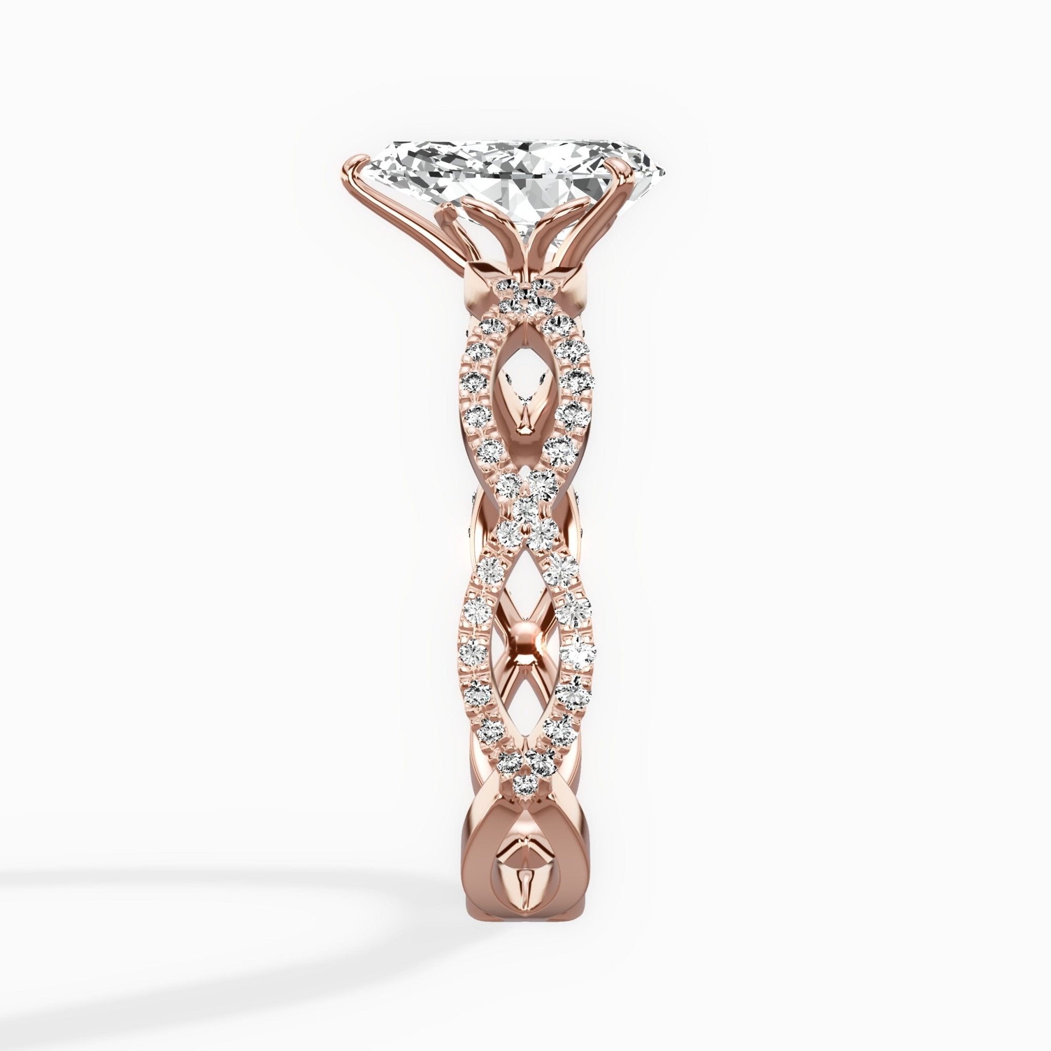 Infinity Band Vintage Style Engagement Ring - The Better Diamonds