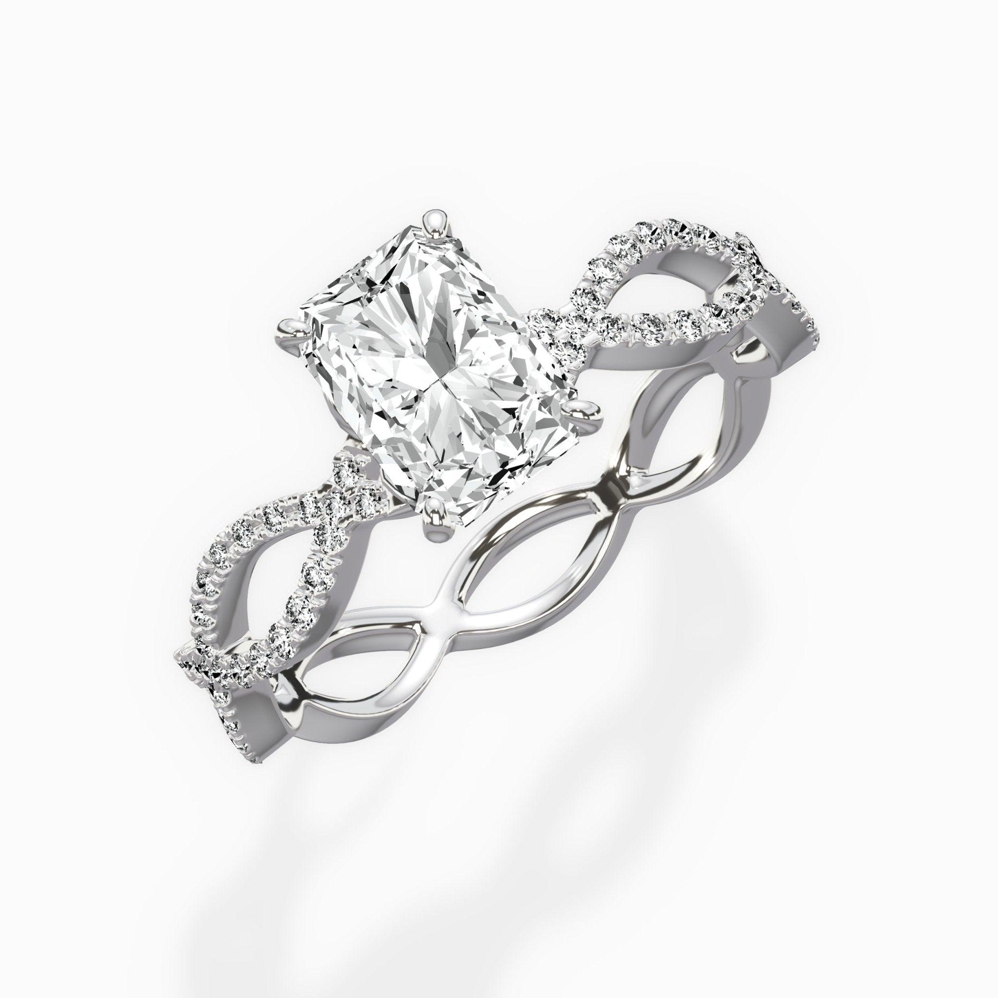 Infinity Band Vintage Style Engagement Ring - The Better Diamonds