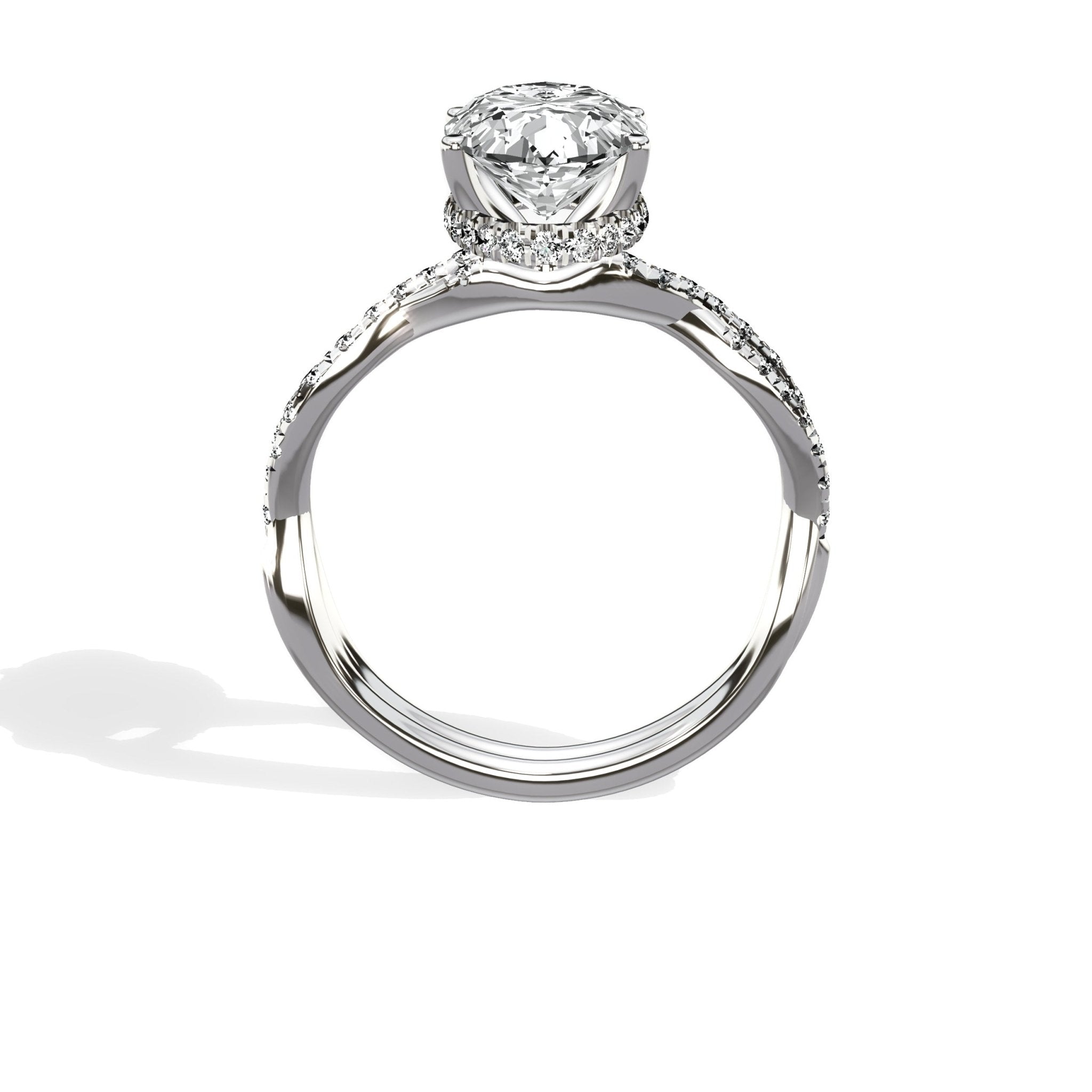 Infinity Hidden Halo 2.01 ct Oval Engagement Ring in White Gold - The Better Diamonds