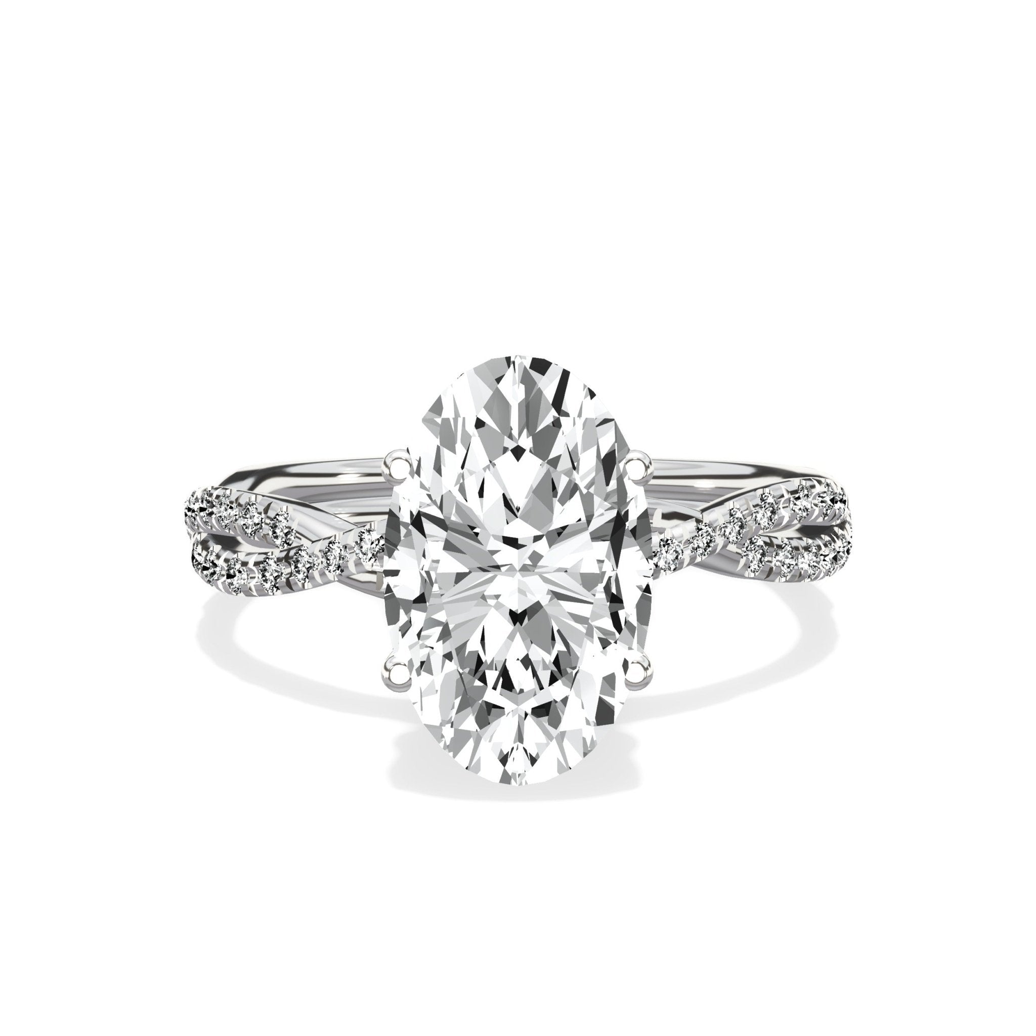 Infinity Hidden Halo 2.01 ct Oval Engagement Ring in White Gold - The Better Diamonds