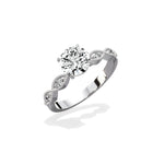 Infinity Solitaire 1.02 ct Round Engagement Ring in White Gold - The Better Diamonds