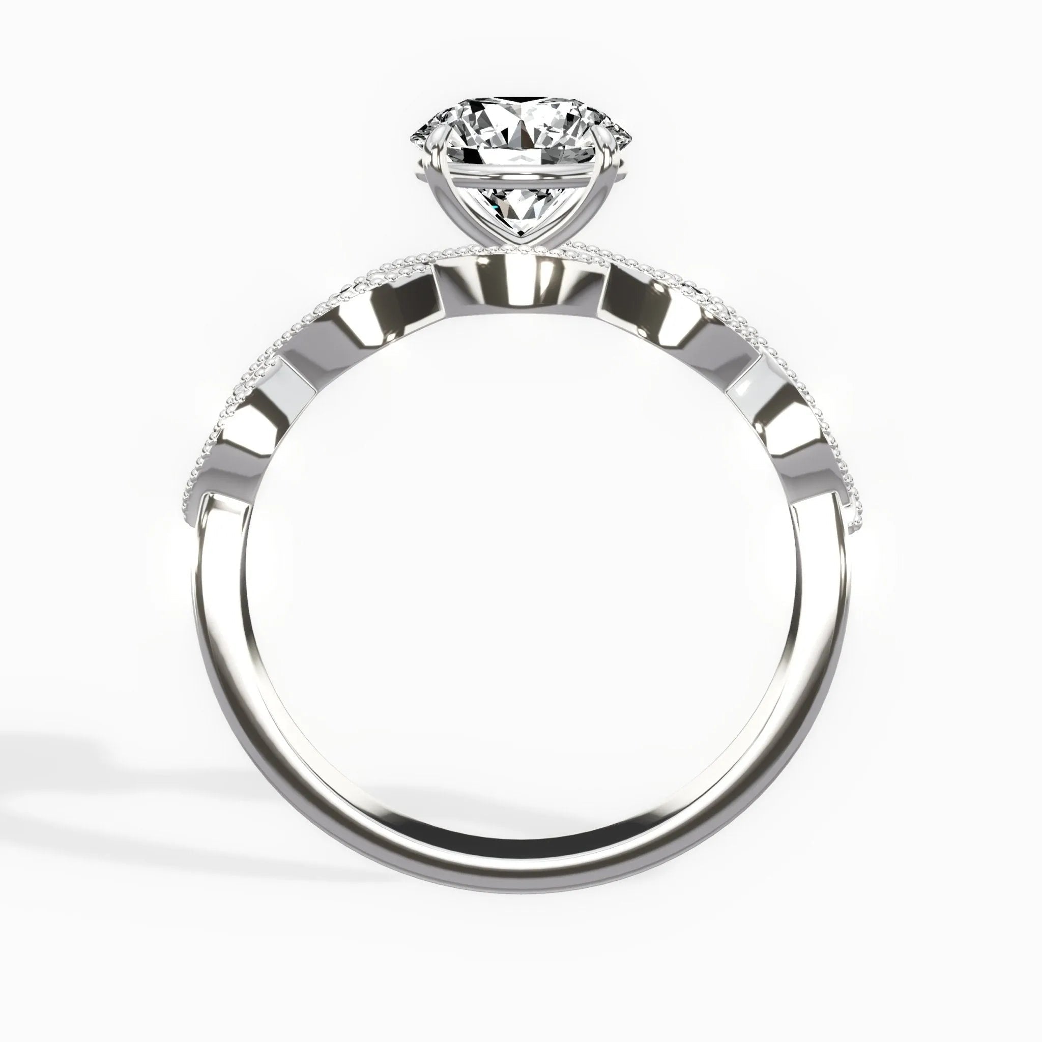 Infinity Solitaire 1.02 ct Round Engagement Ring in White Gold - The Better Diamonds