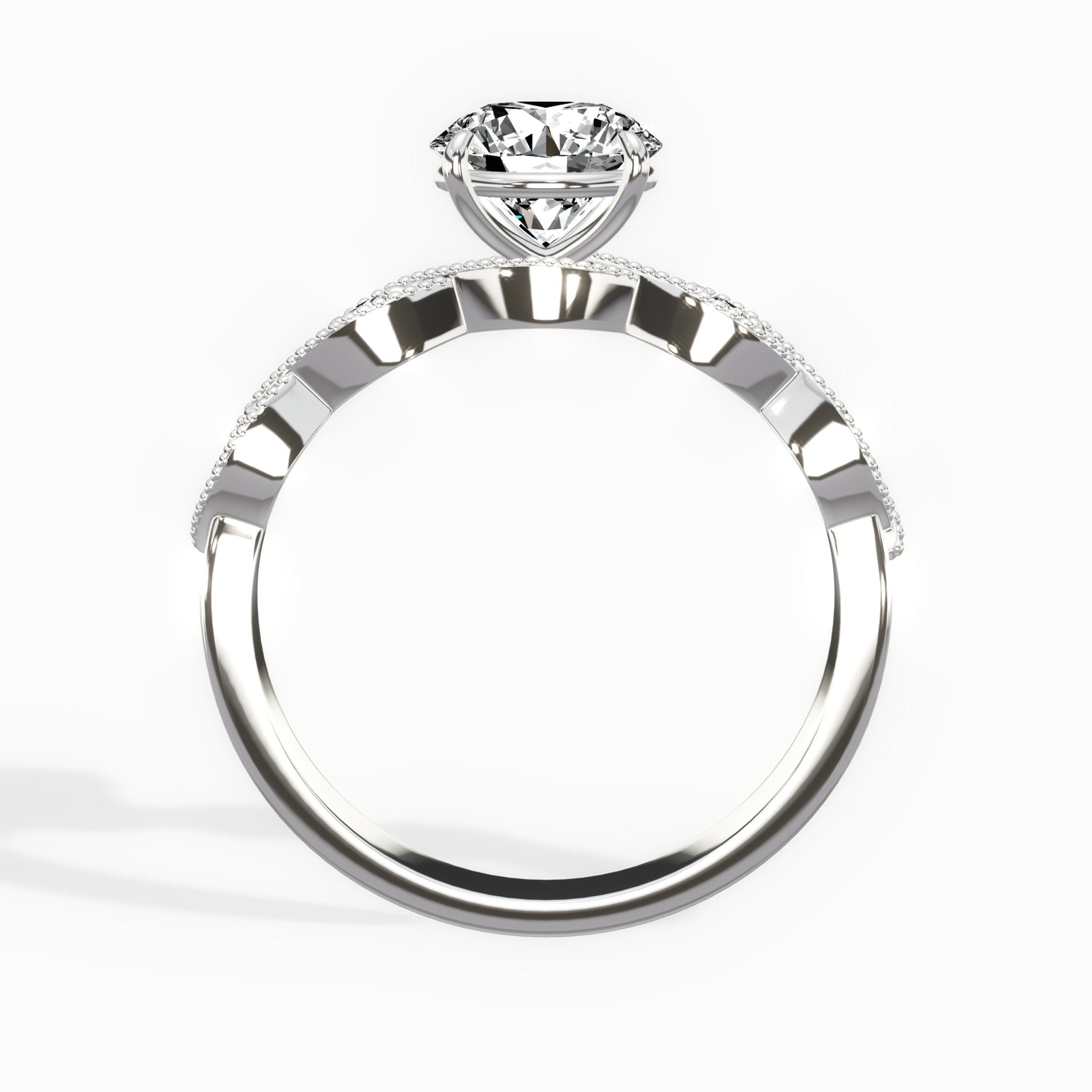 Infinity Solitaire 1.02 ct Round Engagement Ring in White Gold - The Better Diamonds