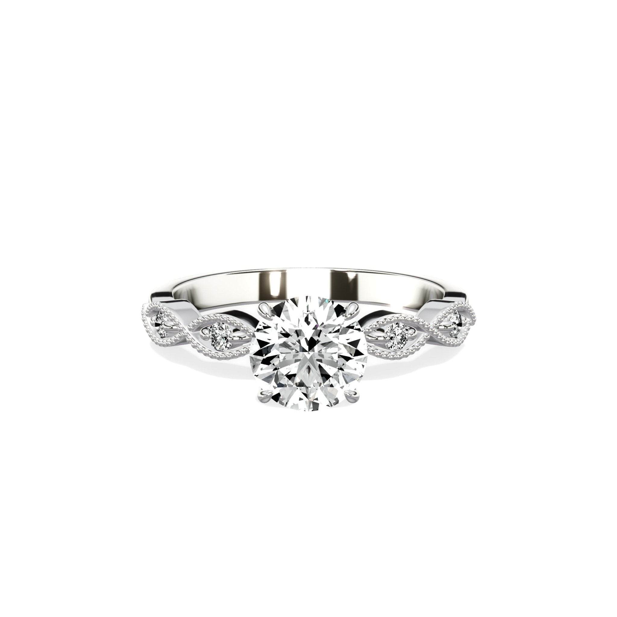 Infinity Solitaire 1.02 ct Round Engagement Ring in White Gold - The Better Diamonds