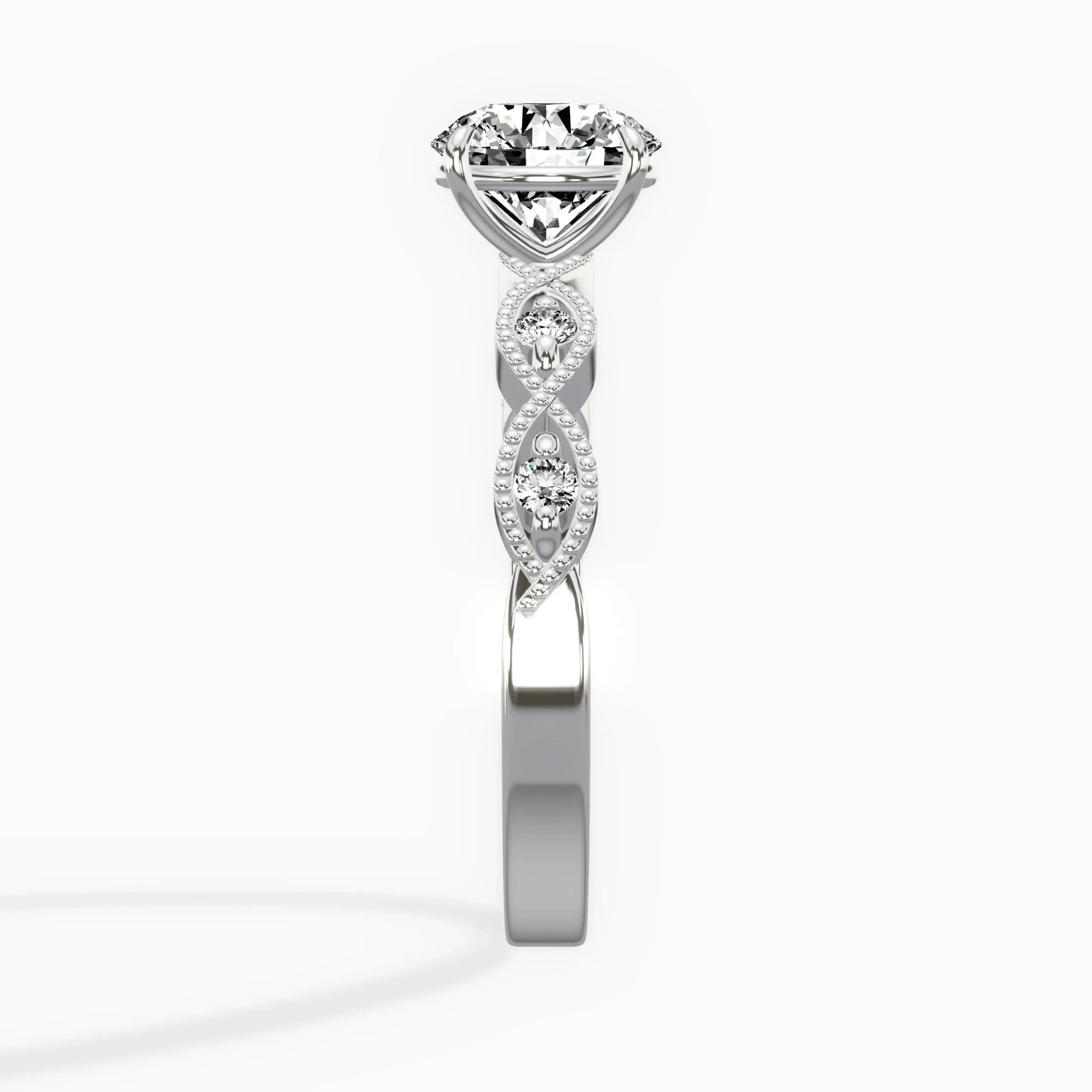 Infinity Solitaire 1.02 ct Round Engagement Ring in White Gold - The Better Diamonds