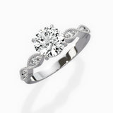 Infinity Solitaire 1.02 ct Round Lab Grown Diamond Engagement Ring in 14K White Gold - The Better Diamonds
