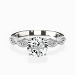 Infinity Solitaire 1.02 ct Round Lab Grown Diamond Engagement Ring in 14K White Gold - The Better Diamonds
