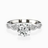 Infinity Solitaire 1.02 ct Round Lab Grown Diamond Engagement Ring in 14K White Gold - The Better Diamonds