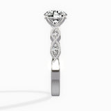Infinity Solitaire 1.02 ct Round Lab Grown Diamond Engagement Ring in 14K White Gold - The Better Diamonds