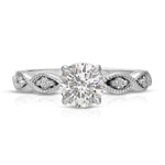 Infinity Solitaire Round Engagement Ring in White Gold