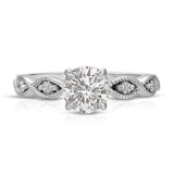 Infinity Solitaire Round Engagement Ring in White Gold