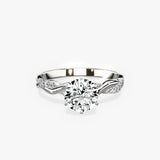 Intertwined Solitaire 1.01 ct Round Engagement Ring in White Gold - The Better Diamonds