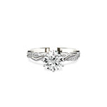 Intertwined Solitaire 1.01 ct Round Engagement Ring in White Gold - The Better Diamonds