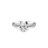 Intertwined Solitaire 1.01 ct Round Engagement Ring in White Gold - The Better Diamonds