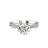 Intertwined Solitaire 1.01 ct Round Engagement Ring in White Gold - The Better Diamonds