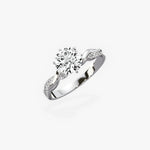 Intertwined Solitaire 1.01 ct Round Engagement Ring in White Gold - The Better Diamonds