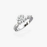 Intertwined Solitaire 1.01 ct Round Engagement Ring in White Gold - The Better Diamonds