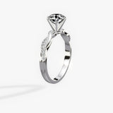 Intertwined Solitaire 1.01 ct Round Engagement Ring in White Gold - The Better Diamonds