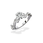 Iris Solitaire 1.06 ct Round Engagement Ring in White Gold - The Better Diamonds