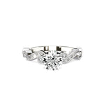 Iris Solitaire 1.06 ct Round Engagement Ring in White Gold - The Better Diamonds