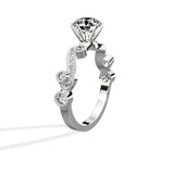Iris Solitaire 1.06 ct Round Engagement Ring in White Gold - The Better Diamonds