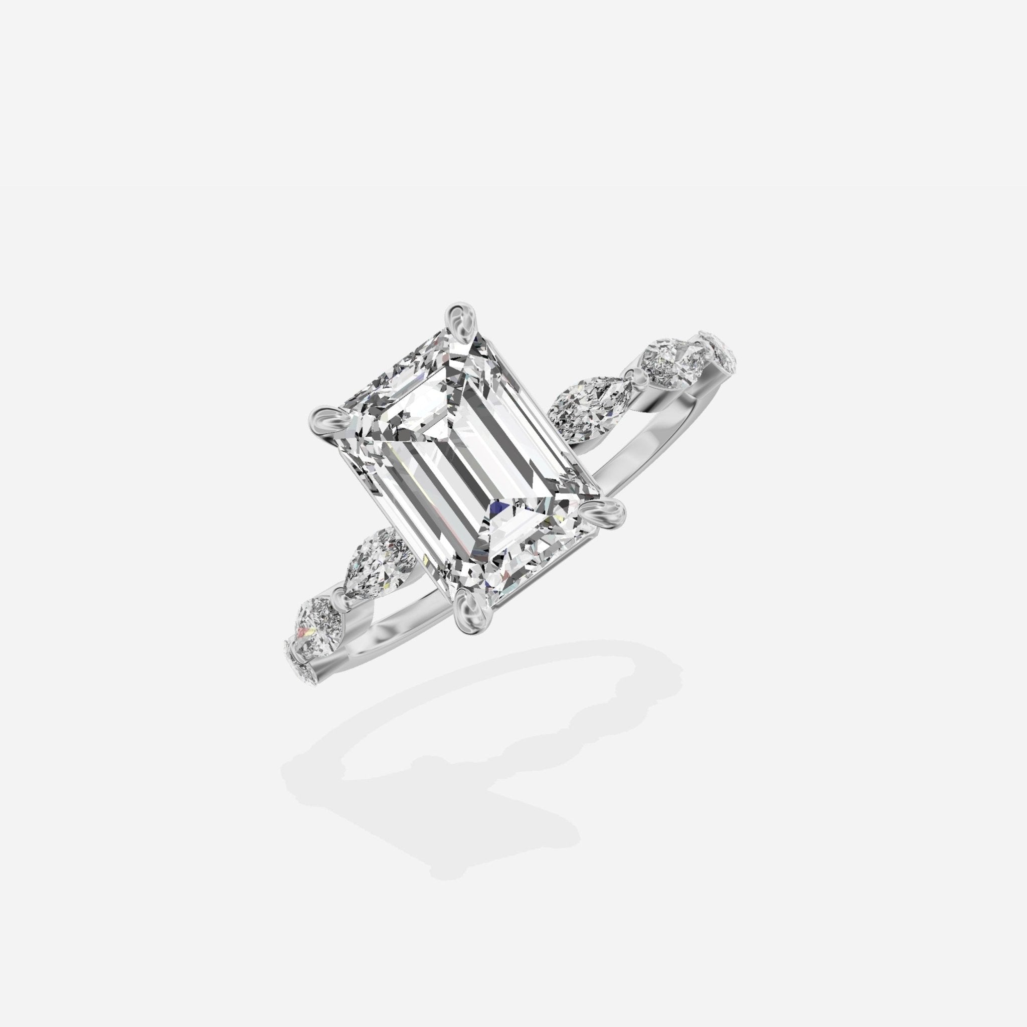 Marquise Band Solitaire Engagement Ring - The Better Diamonds