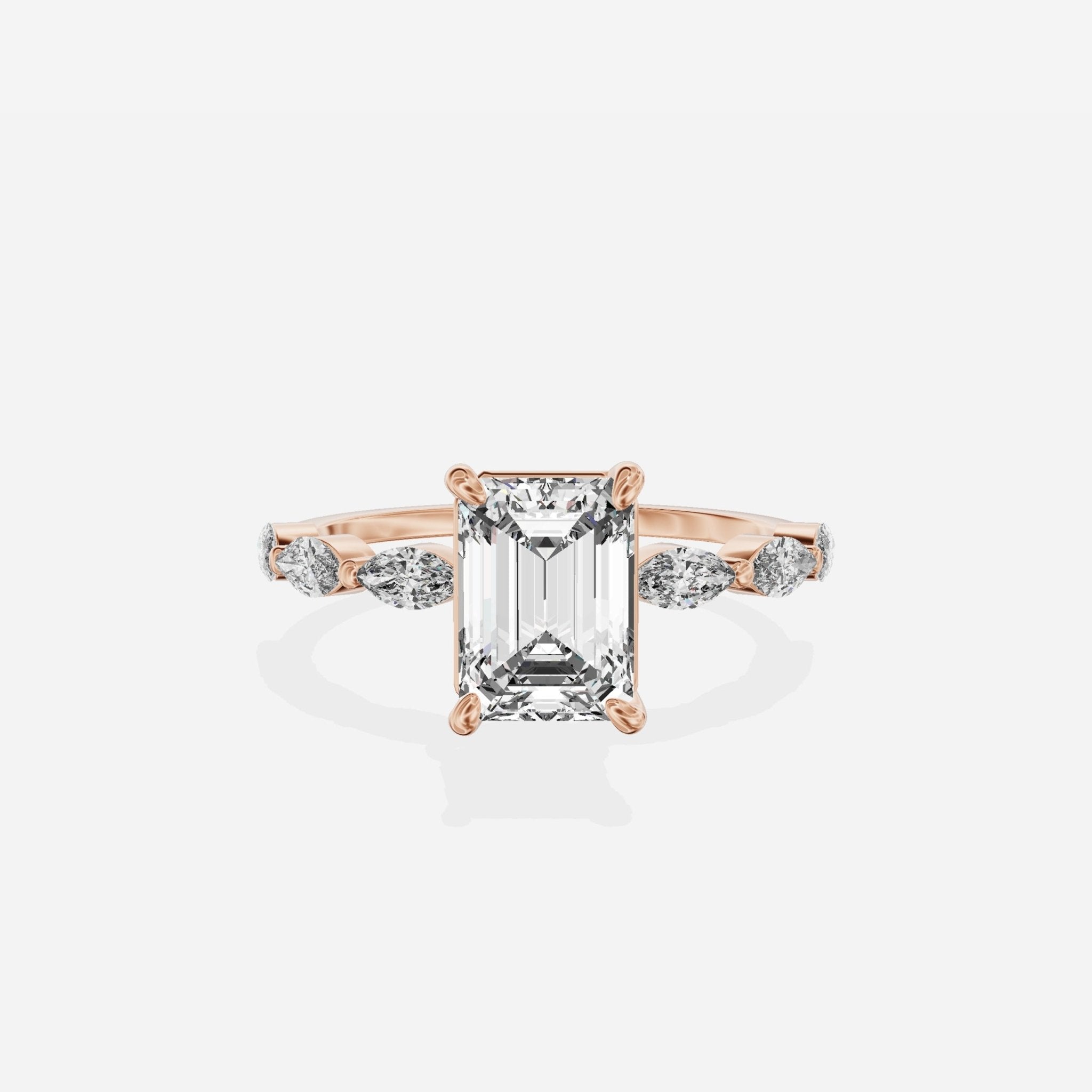Marquise Band Solitaire Engagement Ring - The Better Diamonds