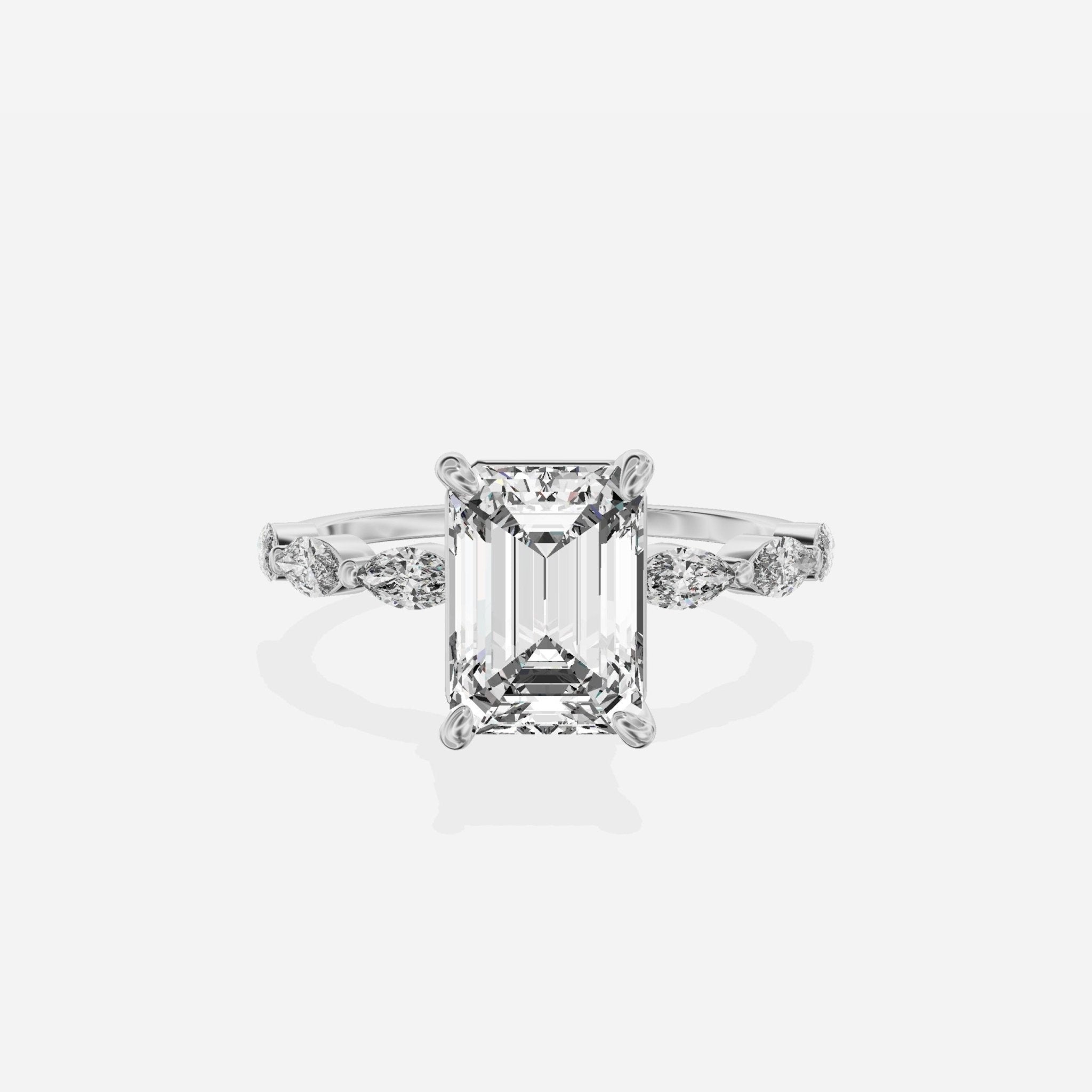 Marquise Band Solitaire Engagement Ring - The Better Diamonds