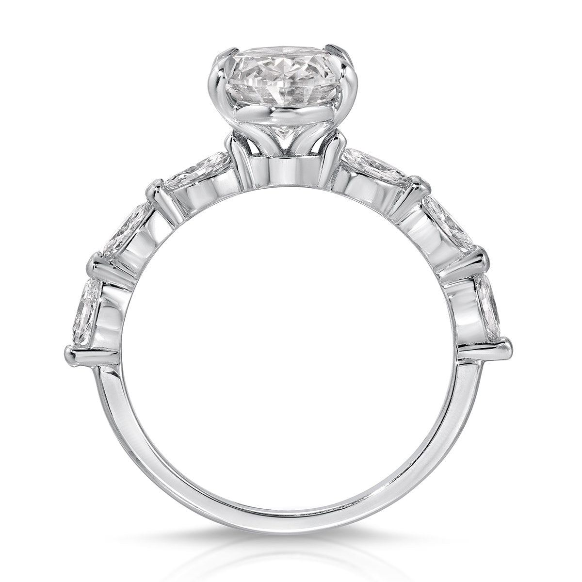 Marquise Solitaire 2.19 ct Oval Engagement Ring in White Gold - The Better Diamonds