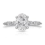 Marquise Solitaire 2.19 ct Oval Engagement Ring in White Gold - The Better Diamonds