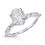 Marquise Solitaire 2.19 ct Oval Engagement Ring in White Gold - The Better Diamonds
