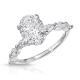Marquise Solitaire 2.19 ct Oval Engagement Ring in White Gold - The Better Diamonds
